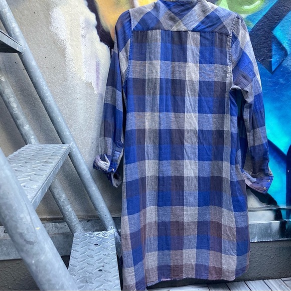 Plaid Distressed Shirt Dress Upcycled - Picture 7 of 17